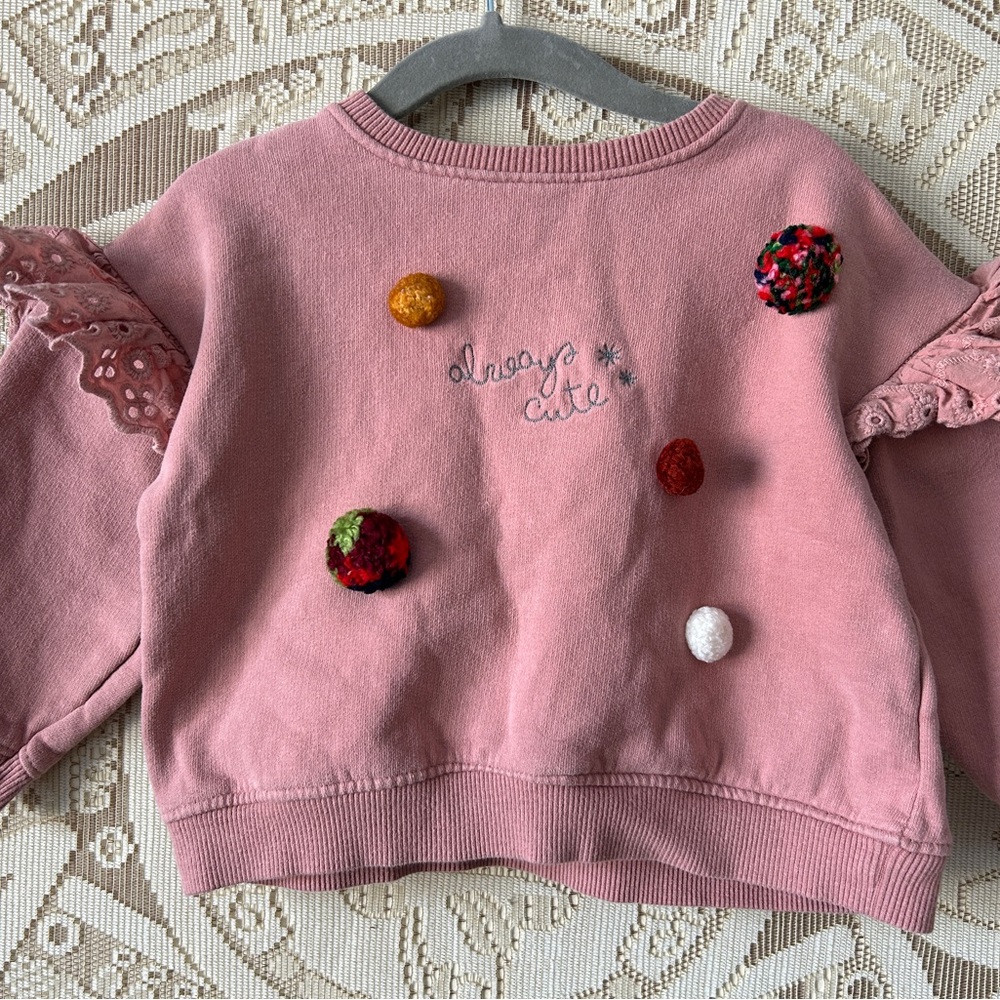 Zara Kids Sweatshirt with Pom Poms